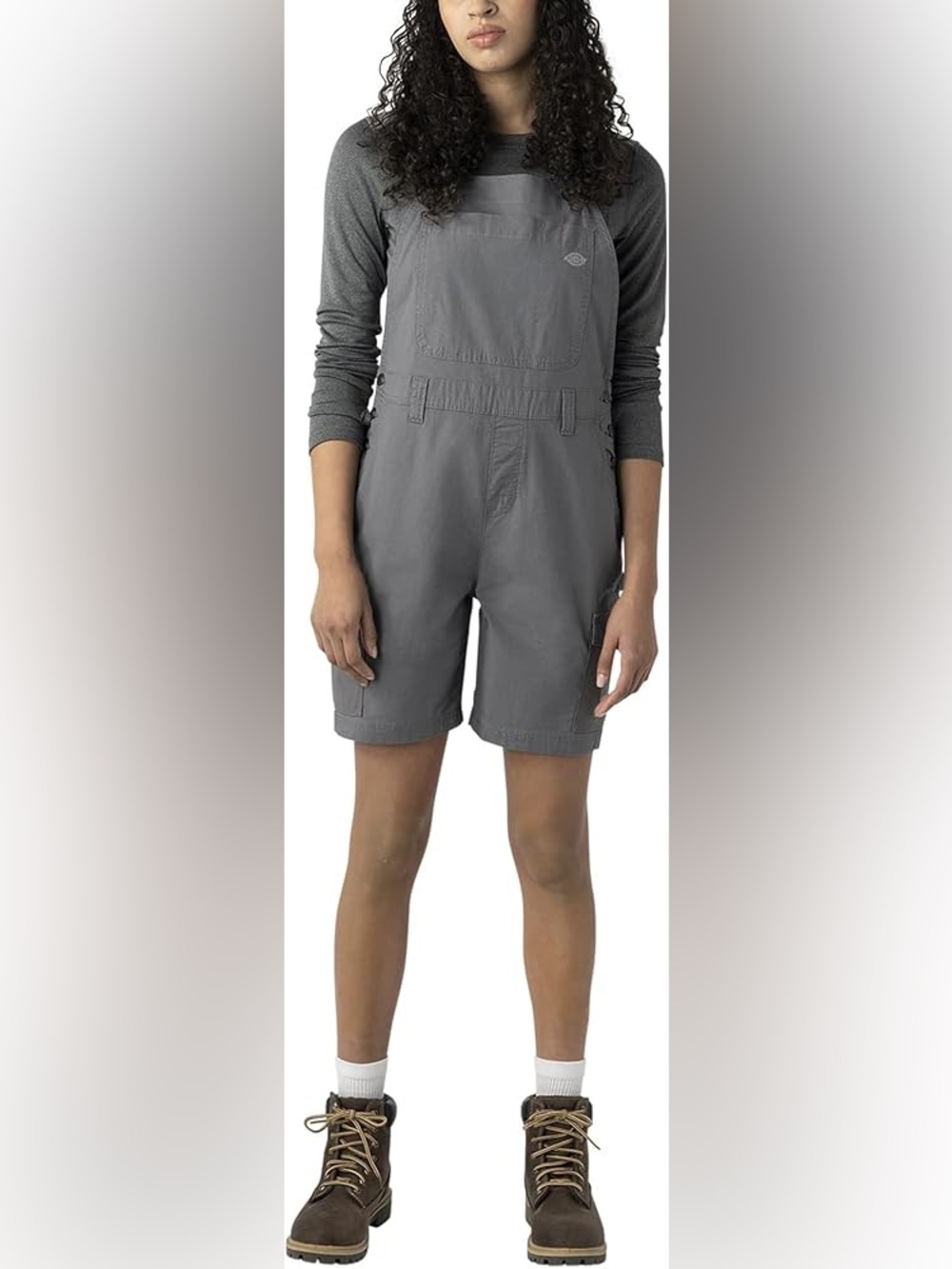 Dickies Women's Cooling Ripstop Bib Temp-iQ Gray Short Overalls UPF40 Size Small